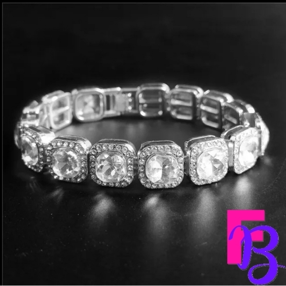 *NEW!* 2 Piece Set - Mens White Gold Tennis Chain & Bracelet - Picture 4 of 13